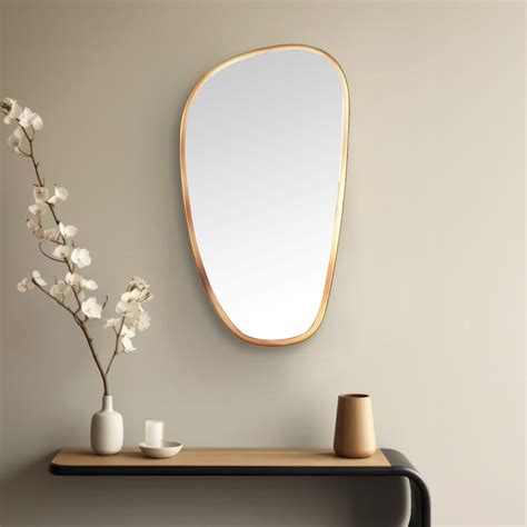 Buy Pebble Shaped Decorative Wall Mirror Small Gold 1.3Kg Online ...