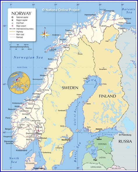 Political Map of Norway - Nations Online Project