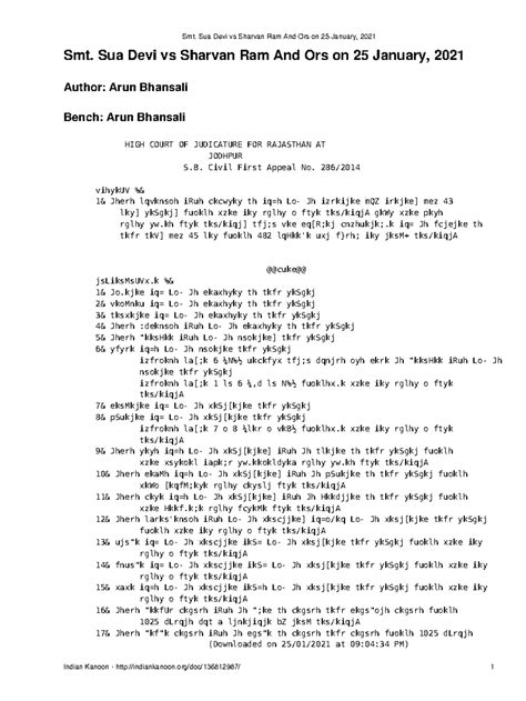 Smt Sua Devi vs Sharvan Ram And Ors on 25 January 2021 - Smt. Sua Devi ...