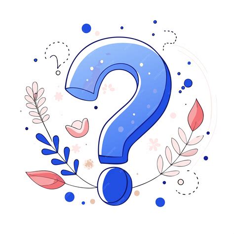 A drawing of a blue question mark and flowers with a picture of a blue ...