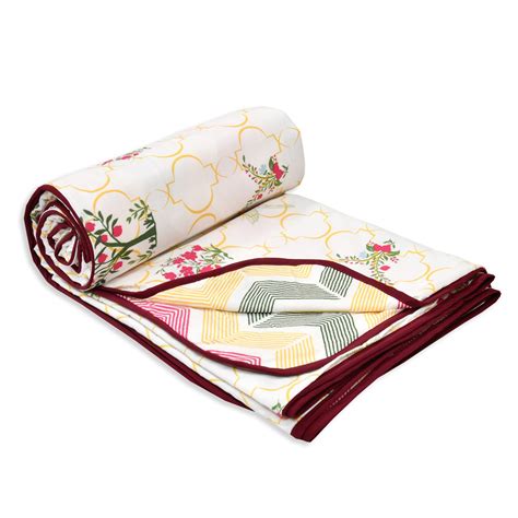 haus & kinder 100% Cotton Reversible Dohar Single Bed, Soft Lightweight ...