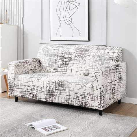 HOKIPO Polyester, Spandex Line Elastic Stretchable 2 Seater Sofa Cover ...