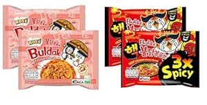 Sam Yang Buldak Rose&3X Spicy Hot Chicken Flavour Ramen 140gm*4PK ...