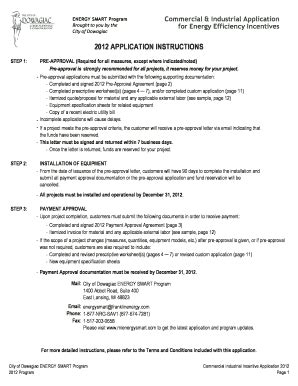 Fillable Online Dowagiac Incentive Application - Energy Smart Programs ...