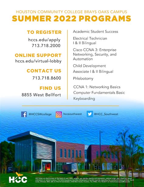 HCC: Upcoming Classes and Summer Programs - Brays Oaks Management District