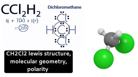 CH2Cl2 lewis structure, molecular geometry, polarity | Dichloromethane