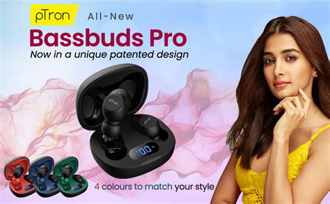 pTron Bassbuds Pro in Ear True Wireless Bluetooth 5.1 Earbuds with Deep ...