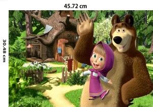 Masha And The Bear Cartoon |Cartoon Wall Sticker | Poster For Kids Room ...