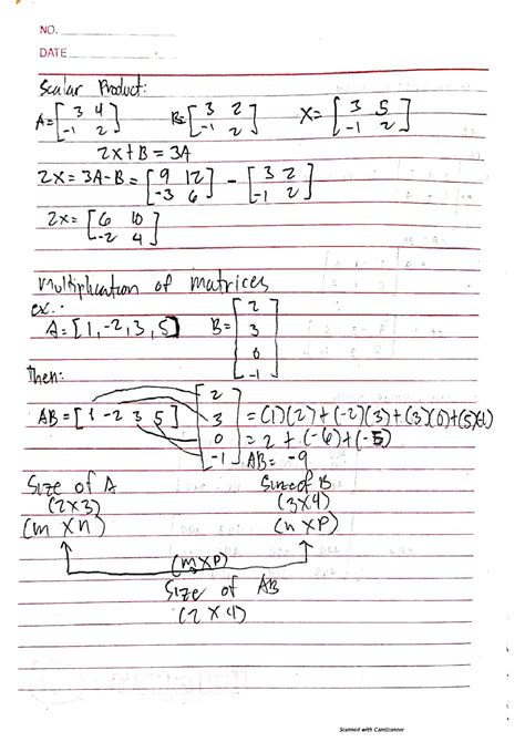 Image result for Scalar Matrix Multiplication Worksheet