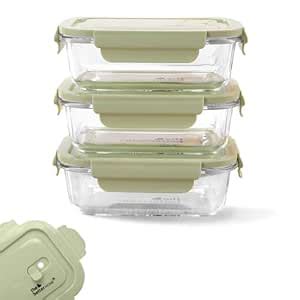 The Better Home Borosilicate Glass Lunch Box Set of 3 | Tiffin Box for ...