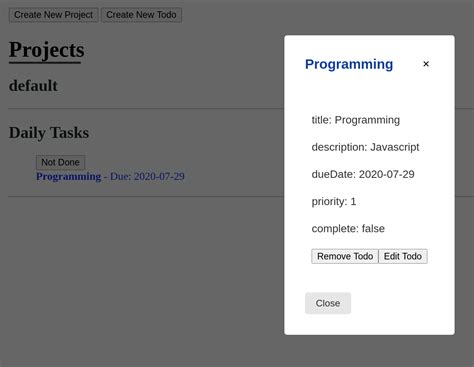 TP Do List JavaScript 的图像结果