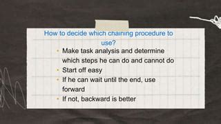 Image result for Task Analysis Chaining Procedure
