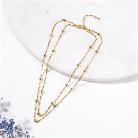 Contour Beaded Layered Necklace – PALMONAS