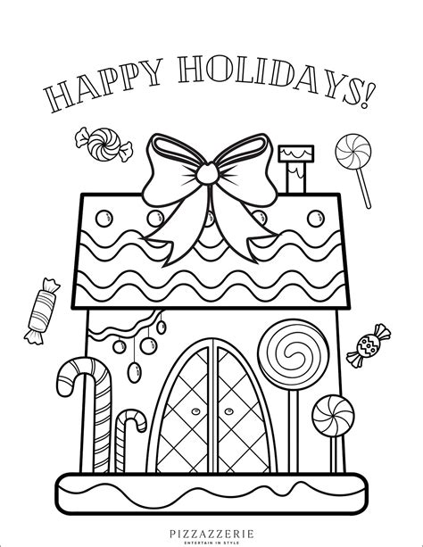 Christmas Coloring Pages Free Gingerbread House
