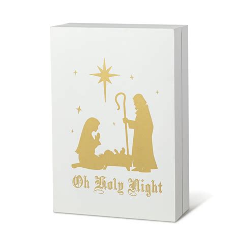 17" L Lighted Wooden Christmas Nativity Advent Calendar | HSN