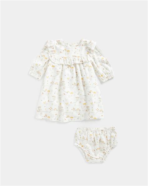 Buy Mothercare Girls Full Sleeves Casual Dress -Pack Of 2-White Online ...