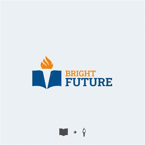Premium Vector | Bright future logo - school logo - book plus torch logo