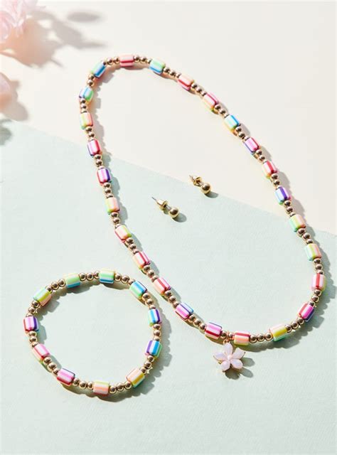 Buy Girls Beaded Floral Necklace Set Online at just Rs. 249.0 ...