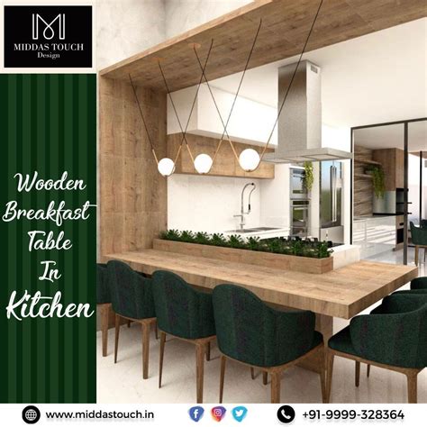Wooden Breakfast Table in Kitchen | Kitchen design decor, Kitchen ...