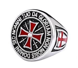 Buy Asma Jewel House Red cross stainless steel domineering Templar ...