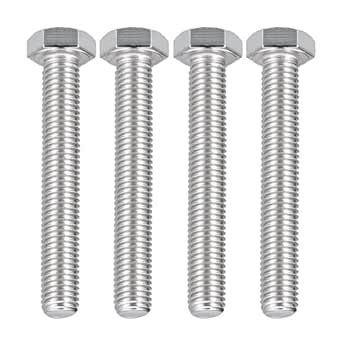 MroMax 5Pcs M12 x 80mm Hex Head Screws Bolts, 304 Stainless Steel 18-8 ...