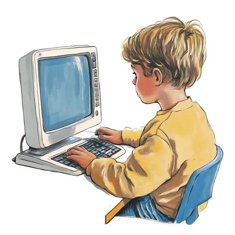 Computer Boy Drawing 的图像结果