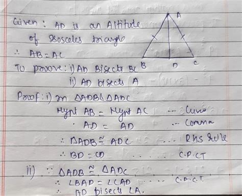 Prove if triangle ABC is an isosceles triangle such that AB is equal to ...