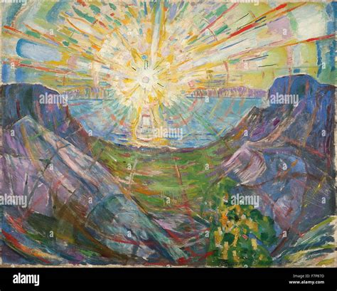 Painting titled 'The Sun' by Edvard Munch (1863-1944) Norwegian painter ...