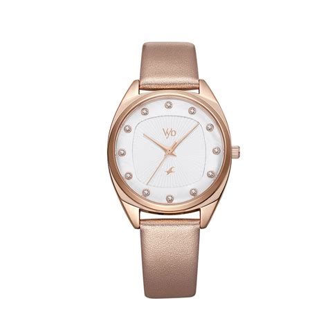 Buy Online Fastrack Vyb Spotlight Quartz Analog Silver Dial Leather ...