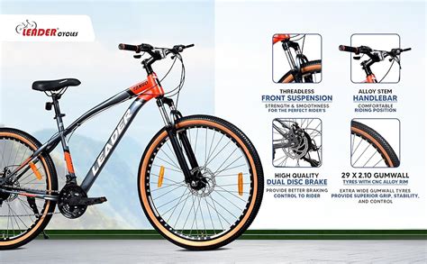 Buy Leader Tango 29T Alloy Mountain Bike | 7-Speed Gear Bicycle, Dual ...