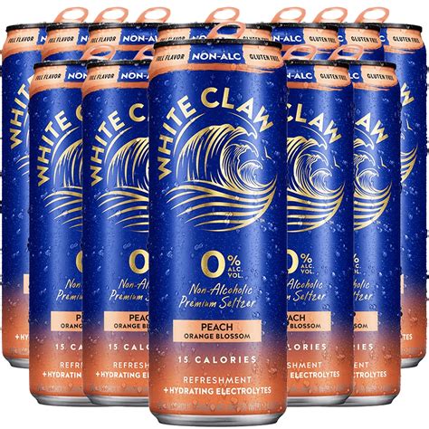 White Claw 12 Pack 0% Alcohol Peach Orange Blossom Non-Alcoholic ...