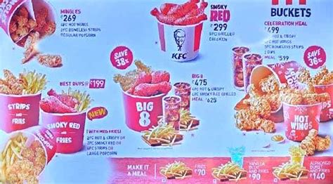 Menu at KFC, Hyderabad, Shilpa Kala Thoranam