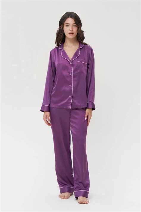 Satin Purple Pyjamas for Women - IDENTITY LINGERIE
