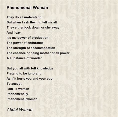 Phenomenal Woman Poem