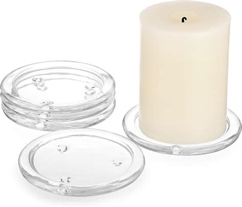 Amazon.com: 12 Pack Clear Transparent Candle Plate, Round Glass Candle ...