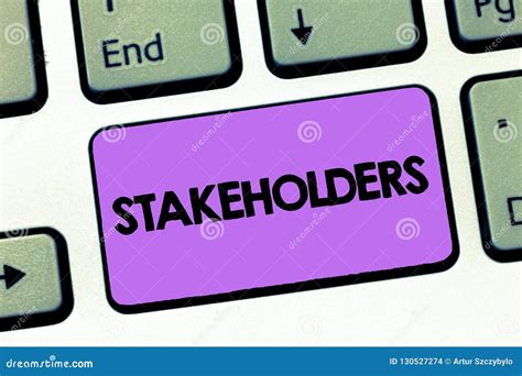 Text Sign Showing Stakeholders. Conceptual Photo Persons with Interest ...