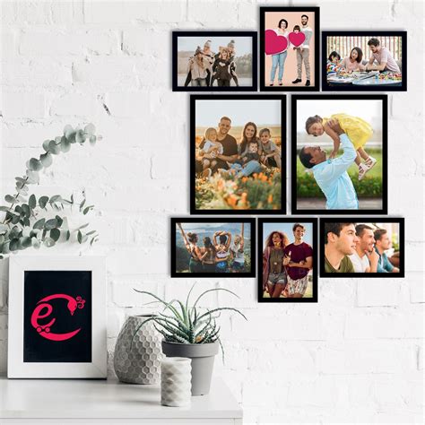Memory Wall Collage Photo Frame - Set of 8 Photo Frames for 6 Photos of ...