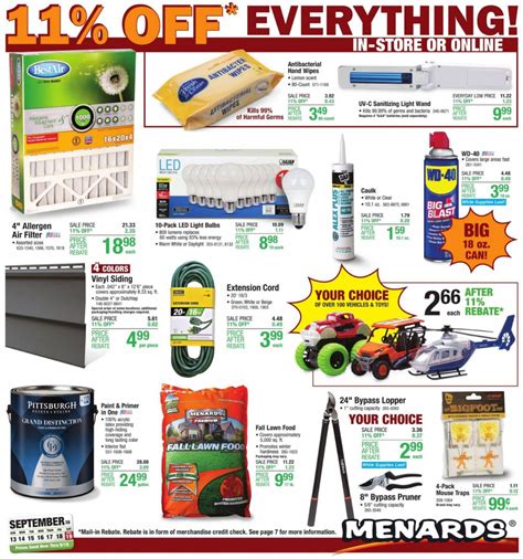 Menards flyer - 11% Rebate Sale | Menards weekly ad circular, Menards ...