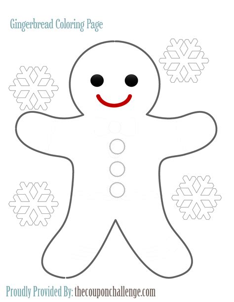Printable Gingerbread Man Coloring Page