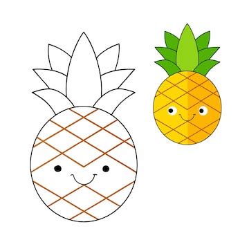 A fun halfofapineapple coloring page featuring detailed textures of the ...
