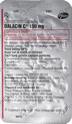 Dalacin C 150 MG Capsule (10): Uses, Side Effects, Price & Dosage ...