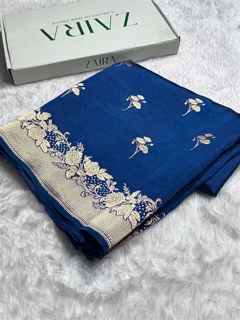 Sky Blue Pure Katan Silk Saree with Meenakari & Paithani Pallu | ZP09 ...