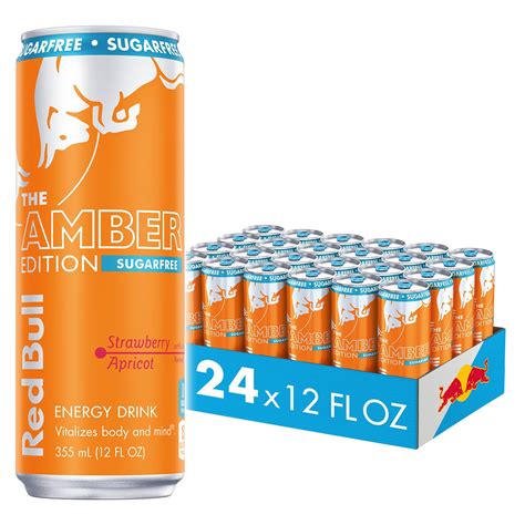 Amazon.com: Red Bull Amber Edition Sugar Free Energy Drink, Strawberry ...