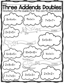 Image result for Three Addends Worksheet