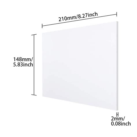 Buy Fielect Acrylic Sheet White A5 Acrylic Plexi Glass Sheet Acrylic ...