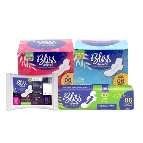 Buy BLISSNATURAL Sanitary Pads Combo |Rash Free Sanitary Pads For Women ...