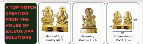 Buy Salvus APP SOLUTIONS Metal Laxmi Ganesh Kuber Idol - Diwali ...