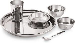 NEELAM Pack of 6 Stainless Steel Laser Etching Dinner Set of 6 Pcs ...