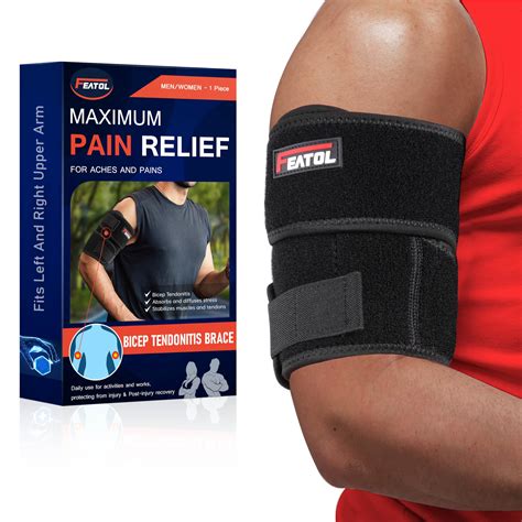 Amazon.com: FEATOL Bicep Tendonitis Brace Compression Sleeve Support ...