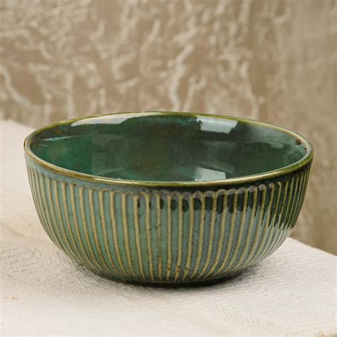 Buy The Earth Store Glam Green Ceramic Serving Bowl - 850 ML ...
